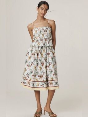 EUC! Anthropologie Smocked
Peplum Midi Dress. Worn once!!!